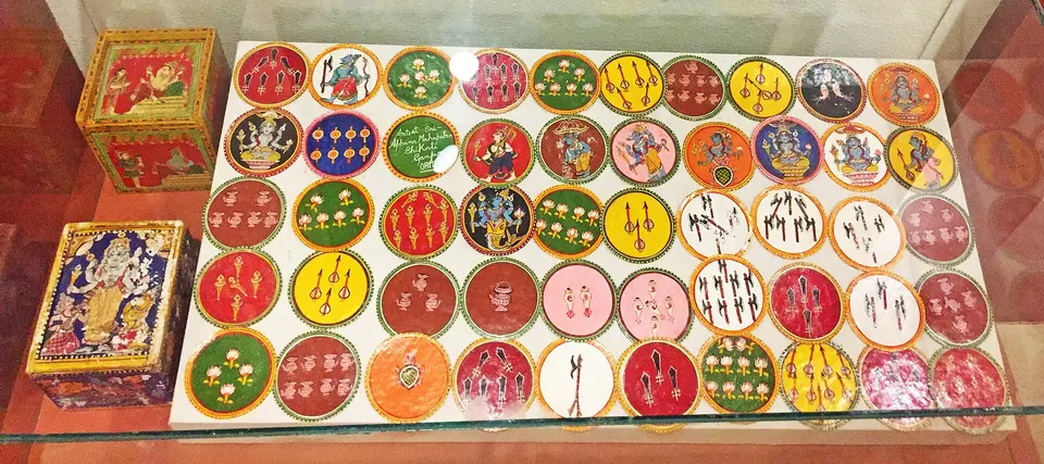 Ganjapa cards and their painted boxes at the Odisha Crafts Museum, Bhubaneswar.